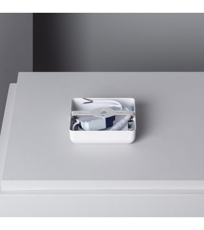 Plafonnier LED Carré Métal Design White 6W 122x122mm - 1130 - vue 7
