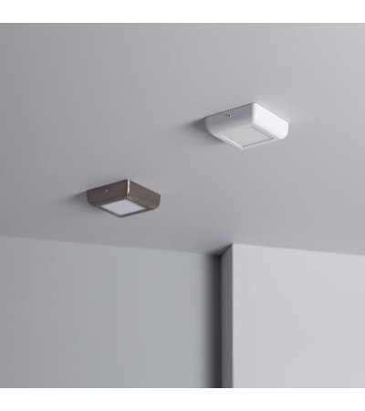 Plafonnier LED Carré Métal Design White 6W 122x122mm - 1130 - vue 8