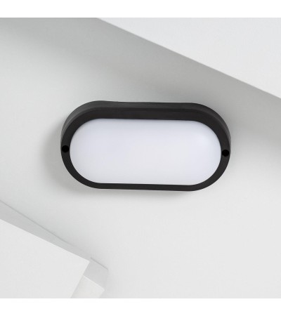 Plafonnier LED Extérieur Ovale 15W Hublot Black IP65 85x173 mm - 77328 - vue 3