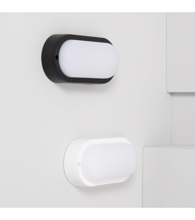 Plafonnier LED Extérieur Ovale 15W Hublot Black IP65 85x173 mm - 77328 - vue 4