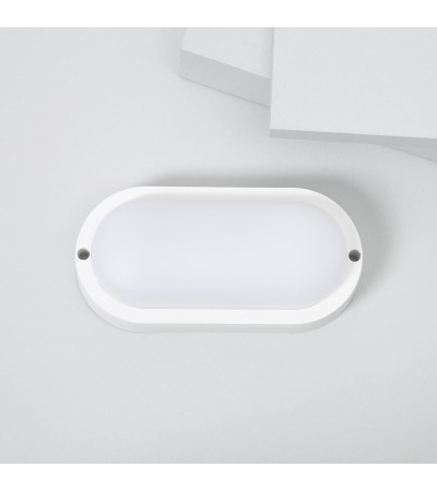 Plafonnier LED Extérieur Ovale 15W Hublot White IP65 85x173 mm