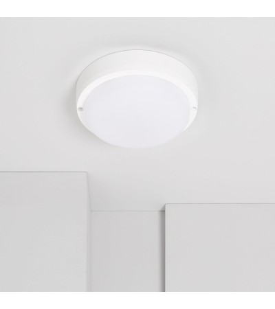 Plafonnier LED Extérieur Rond 15W Hublot White IP65 Ø155 mm - 77340 - vue 2
