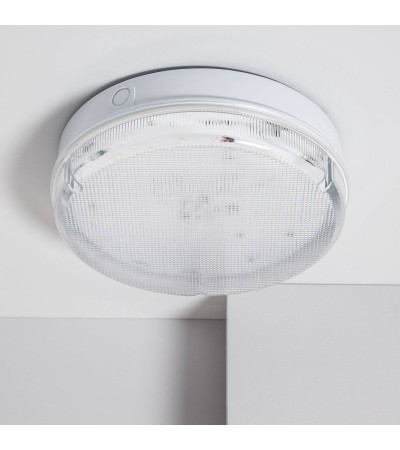Plafonnier LED Extérieur Rond 24W Hublot IP65 Ø285 mm avec Éclairage de Sécurité Non Permanent