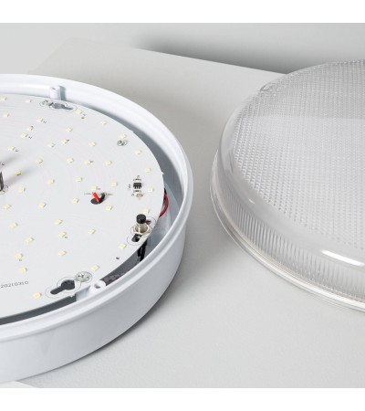 Plafonnier LED Extérieur Rond 24W Hublot IP65 Ø285 mm avec Éclairage de Sécurité Non Permanent - 77374 - vue 6
