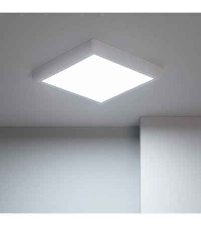 Plafonnier LED Métal Carré Design 24W Métal 300x300 mm White - 1136 - vue 4