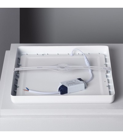 Plafonnier LED Métal Carré Design 24W Métal 300x300 mm White - 1136 - vue 7