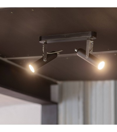 Plafonnier LED Orientable Métal Big Bari 2 Spots 8W - 4901 - vue 5
