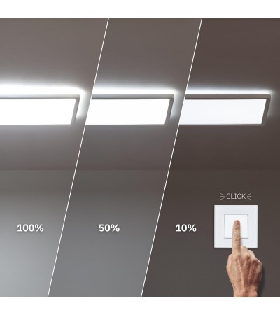 Plafonnier LED Rectangulaire Variation par Paliers 3 Niveaux SwitchDimm 24W Double Face 580x200mm - 80130 - vue 6