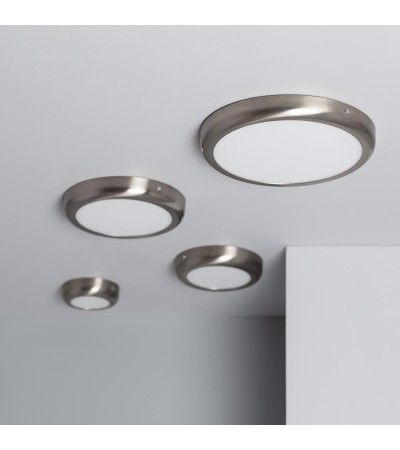 Plafonnier LED Rond 12W Métal Design Silver Ø175 mm - 1139 - vue 7
