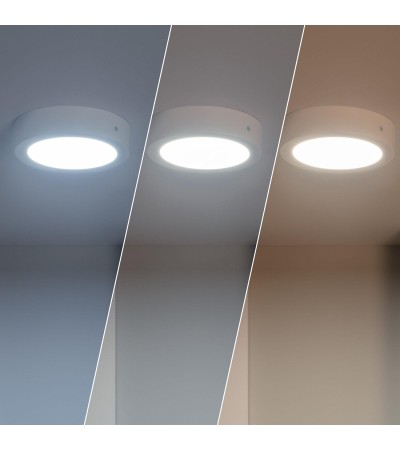 Plafonnier LED Rond 12W SwitchCCT Sélectionnable Ø 170mm Dimmable Compatible avec Télécommande RF V.2 - 95591 - vue 5