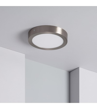 Plafonnier LED Rond 18W Métal Ø225 mm Argenté - 1099 - vue 1