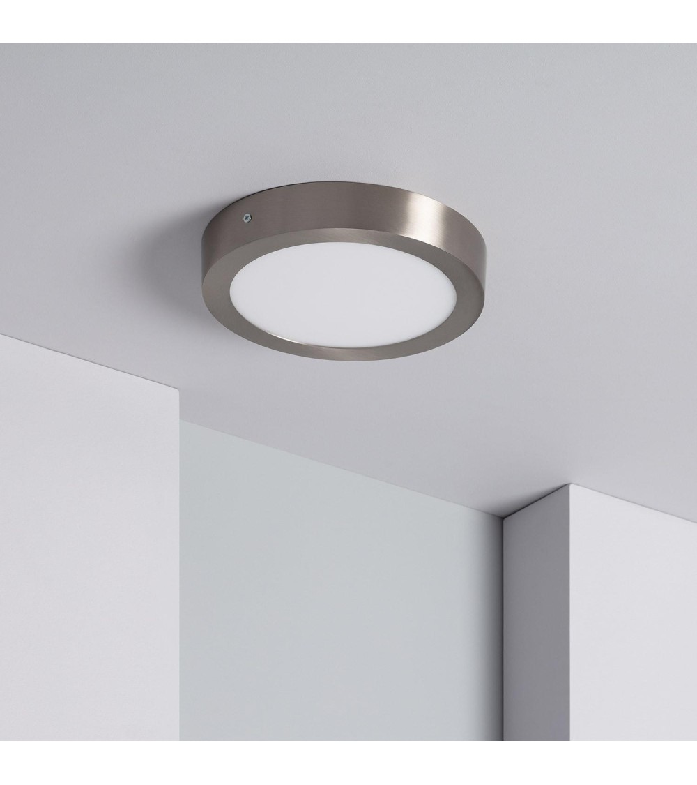 Plafonnier LED Rond 18W Métal Ø225 mm Argenté - 1099 - vue 1