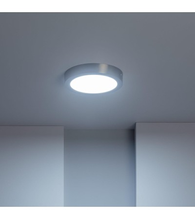 Plafonnier LED Rond 18W Métal Ø225 mm Argenté - 1099 - vue 4