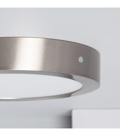 Plafonnier LED Rond 18W Métal Ø225 mm Argenté - 1099 - vue 6