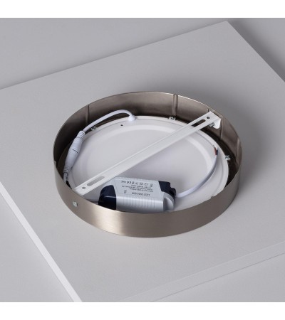 Plafonnier LED Rond 18W Métal Ø225 mm Argenté - 1099 - vue 7