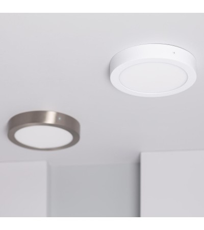 Plafonnier LED Rond 18W Métal Ø225 mm Argenté - 1099 - vue 8