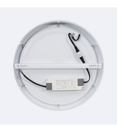 Plafonnier LED Rond 24W Aluminium Ø300 mm Dimmable Dim To Warm - 105399 - vue 3