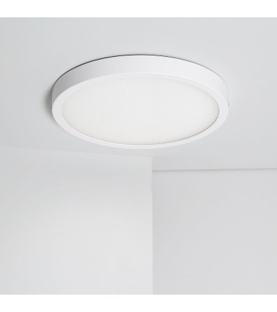 Plafonnier LED Rond 24W Extra-Plat (CRI90) Microprismatique CCT Sélectionnable (UGR17) à˜280 mm