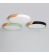 Plafonnier LED Rond Bois 24W CCT Sélectionnable Semi-Dari Ø418 mm - 71581 - vue 1