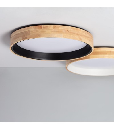 Plafonnier LED Rond Bois 30W CCT Sélectionnable Dari Ø570 mm