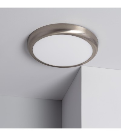 Plafonnier LED Rond Métal 24W Design Silver Ø300mm - 1143 - vue 3