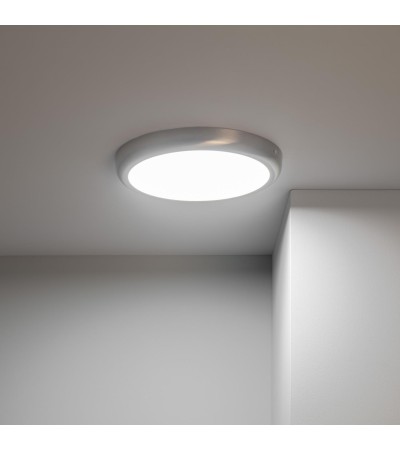 Plafonnier LED Rond Métal 24W Design Silver Ø300mm - 1143 - vue 4