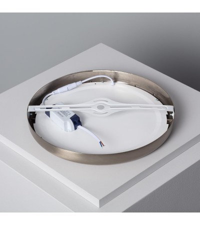 Plafonnier LED Rond Métal 24W Design Silver Ø300mm - 1143 - vue 7
