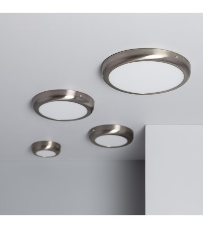 Plafonnier LED Rond Métal 24W Design Silver Ø300mm - 1143 - vue 8