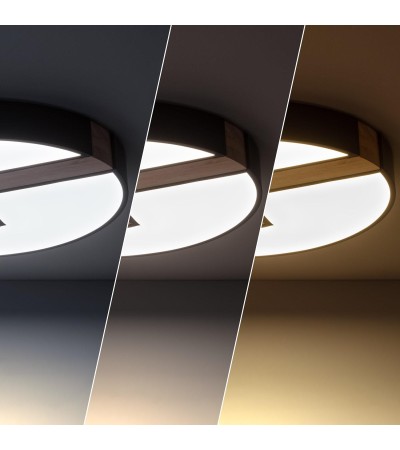 Plafonnier LED Rond Métal 27WCCT Sélectionnable Brusk Ø500 mm - 74288 - vue 3