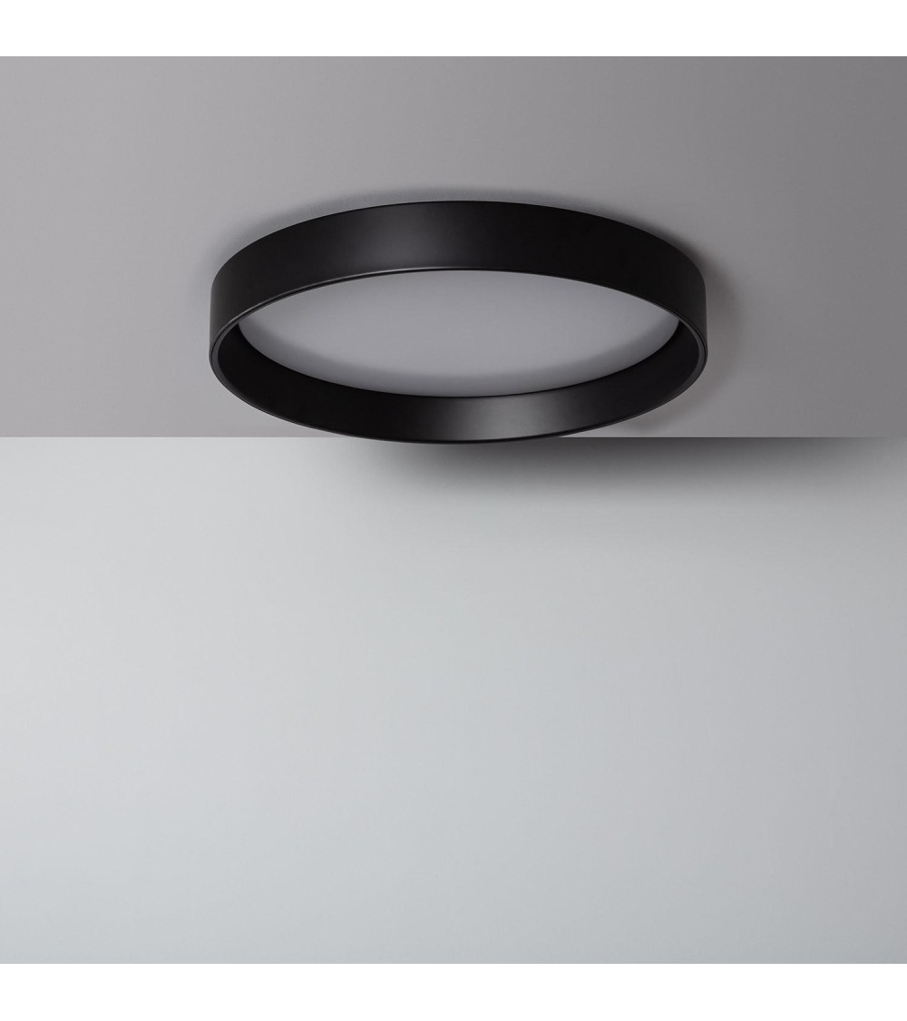 Plafonnier LED Rond Métal 30W CCT Sélectionnable Black Design à˜550 mm - 71758 - vue 1