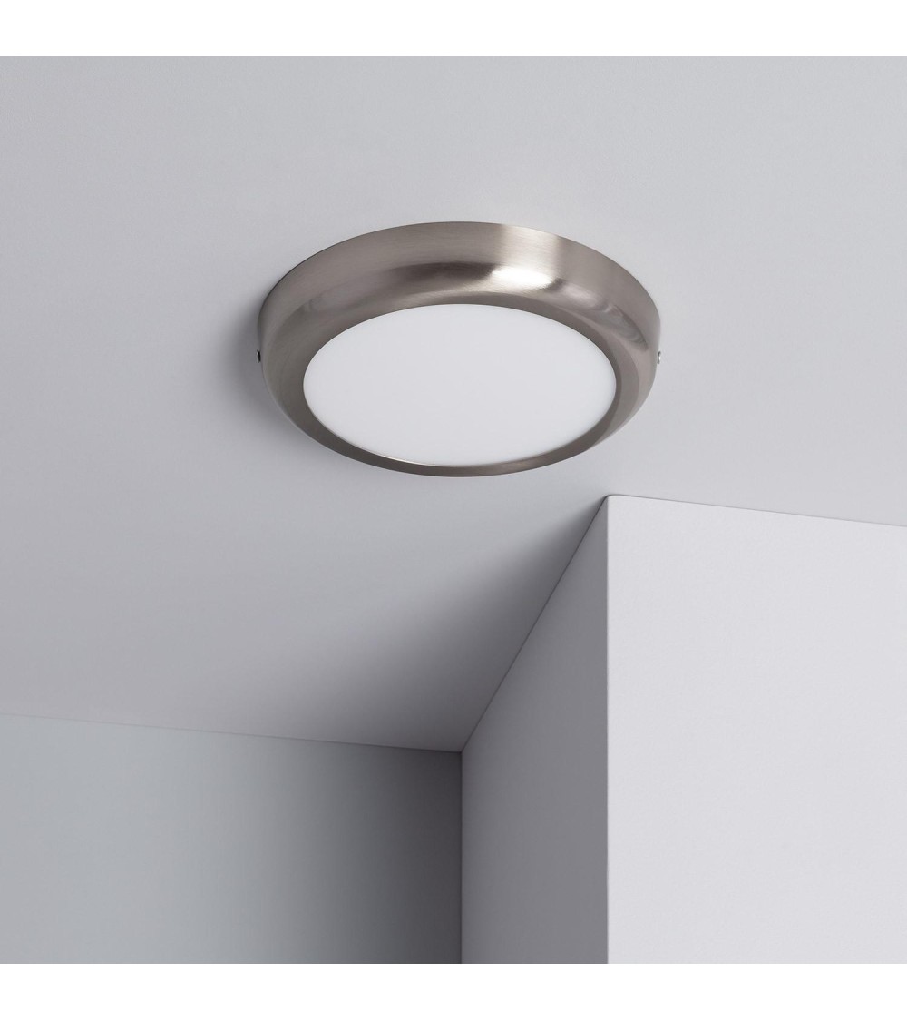 Plafonnier LED Rond Métal Design Silver 18W Ø220mm - 1141 - vue 1