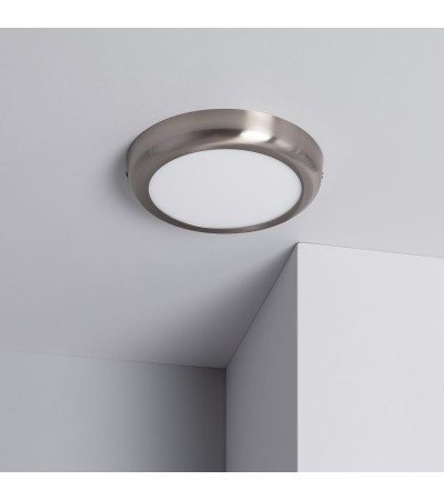 Plafonnier LED Rond Métal Design Silver 18W Ø220mm - 1141 - vue 3