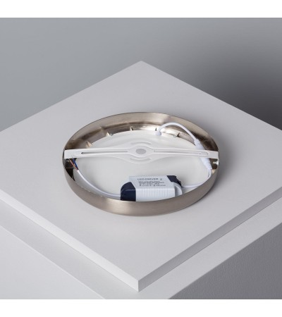 Plafonnier LED Rond Métal Design Silver 18W Ø220mm - 1141 - vue 6