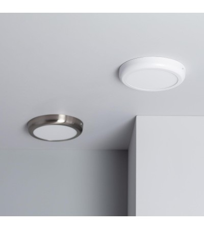 Plafonnier LED Rond Métal Design Silver 18W Ø220mm - 1141 - vue 8