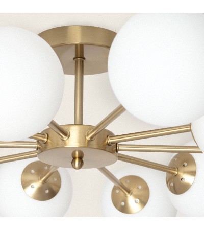 Plafonnier Métal et Verre Moonlight Brass 10 Spots - 105254 - vue 5