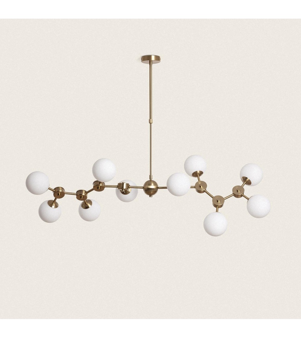 Plafonnier Métal et Verre Moonlight Brass Large 10 Spots - 105260 - vue 1