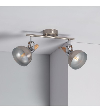 Plafonnier Orientable Aluminium Emer 2 Spots Argenté