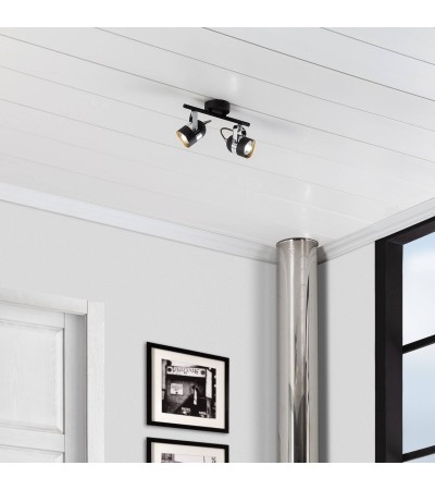 Plafonnier Orientable Aluminium 2 Spots Noir Sinner - 4966 - vue 6