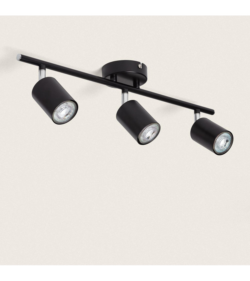 Plafonnier Orientable Métal 3 Spots Albus Black - 108618 - vue 1