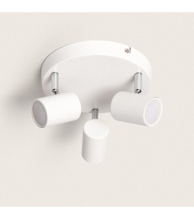 Plafonnier Orientable Métal 3 Spots Wuedy Rond