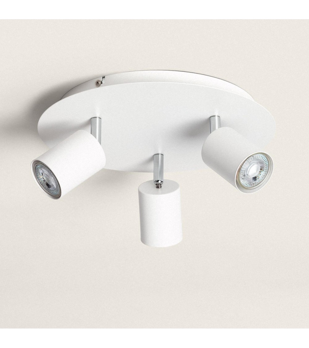 Plafonnier Rond Orientable Métal 3 Spots Whitstable - 104267 - vue 1