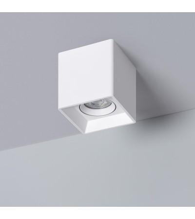 Plafonnier Space Carré Blanc avec Ampoule GU10