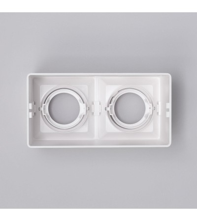 Plafonnier Space Carré Double Blanc avec Ampoule GU10 - 94275 - vue 5