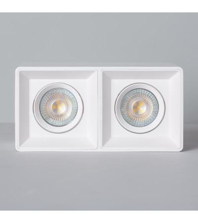 Plafonnier Space Carré Double Blanc avec Ampoule GU10 - 94275 - vue 7