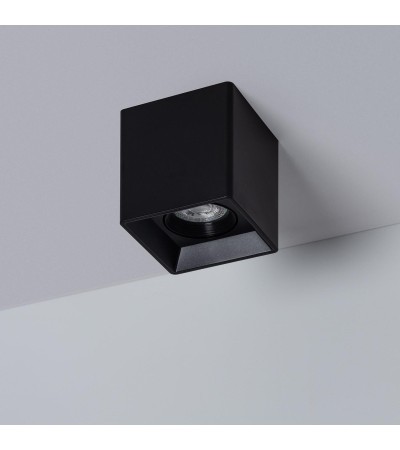 Plafonnier Space Carré Noir avec Ampoule GU10