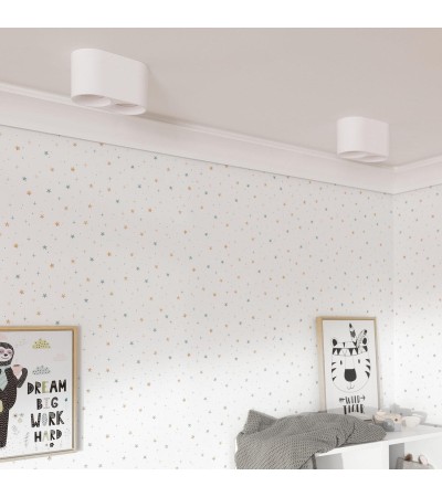 Plafonnier Double Blanc avec Ampoule GU10 Space - 94263 - vue 4