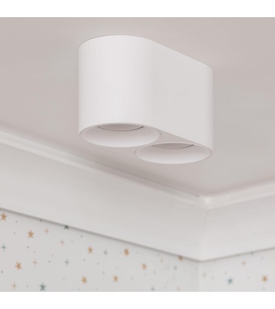 Plafonnier Double Blanc avec Ampoule GU10 Space - 94263 - vue 5