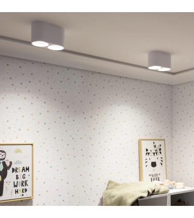 Plafonnier Double Blanc avec Ampoule GU10 Space - 94263 - vue 6