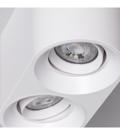 Plafonnier Double Blanc avec Ampoule GU10 Space - 94263 - vue 7