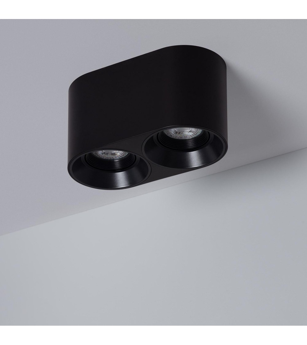 Plafonnier Space Double Noir avec Ampoule GU10 - 94260 - vue 1
